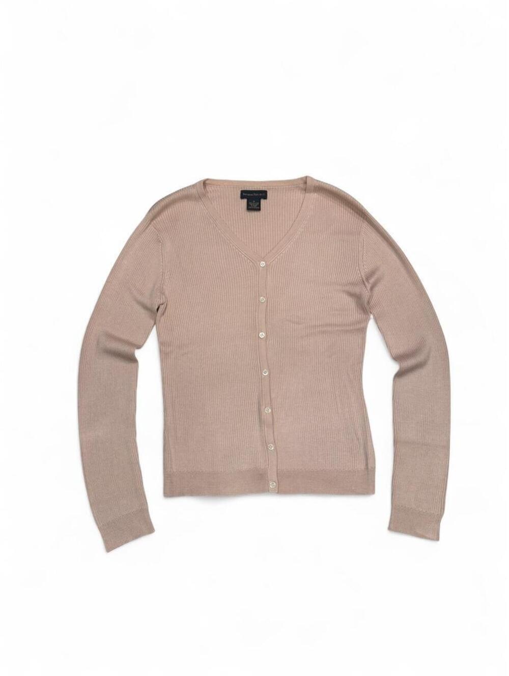 Banana Republic — Vintage Y2K Fine-Ribbed Knit Cardigan made from 100% Silk.